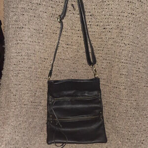 AVORIO-Black Leather  Shoulder/Crossbody Bag-Italy-Near Mint